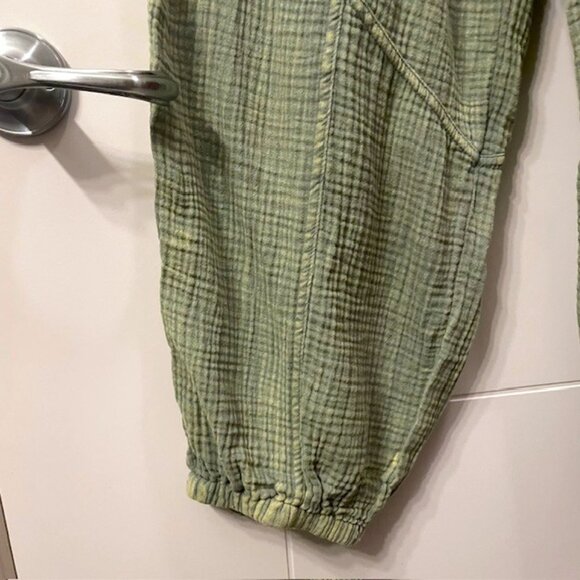 NWT New In Cotton Cargo Joggers Pull On Pants Green Size Large - Picture 7 of 16
